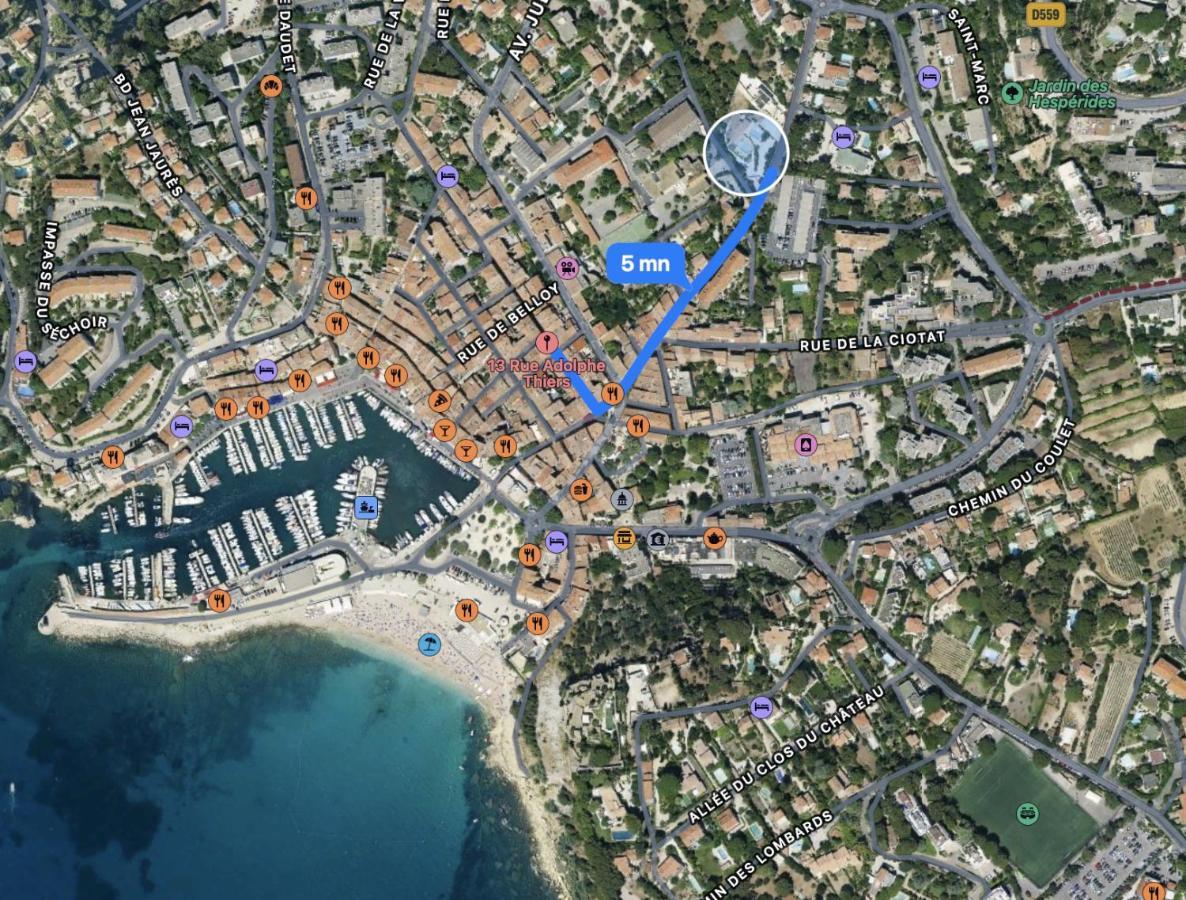 Au P'tit Canaille, plein centre avec parking privé Cassis Exterior foto